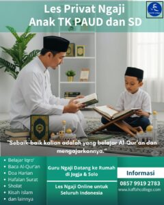 Les Privat Ngaji Jogja Solo untuk PAUD TK dan SD